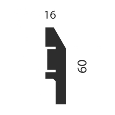Плинтус AP04 под покраску, белый, 60x16x2400 мм, МДФ